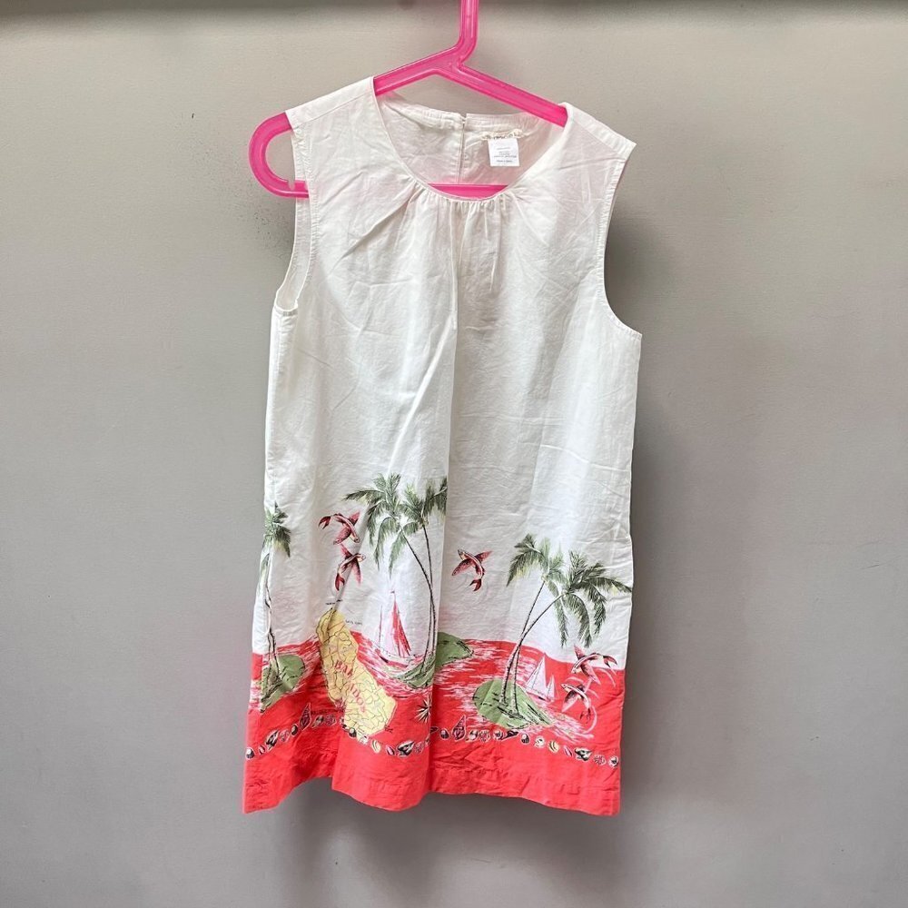 Crewcuts Girls Hawaiian Tropical Scene Shift Dress- Size 12